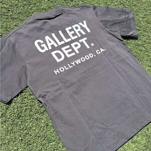 Gallery Dept Charcoal Tee with White Text